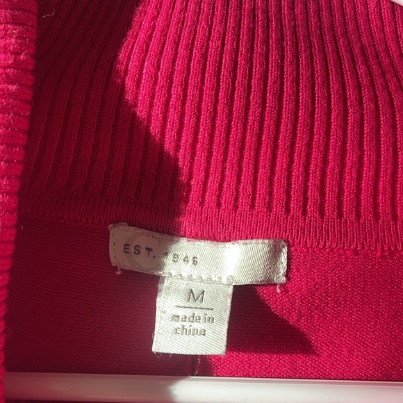 Pink Tunic Crowl Turtleneck Sweater Slit Side Oversized - Picture 6 of 7